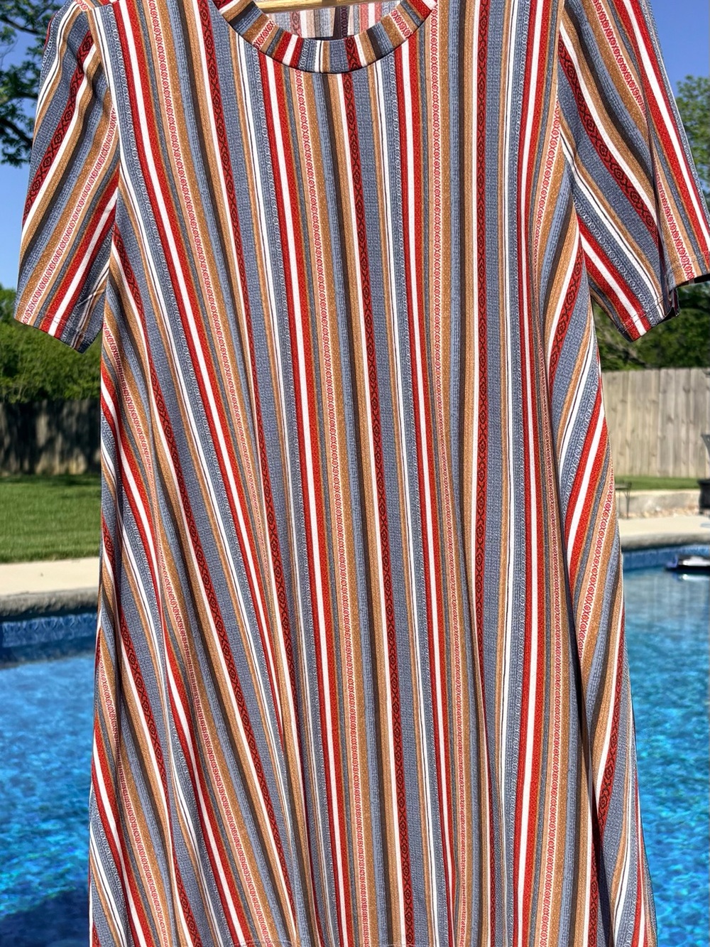 BCBGeneration Striped Mini Dress in Red, Blue, Brown, White
